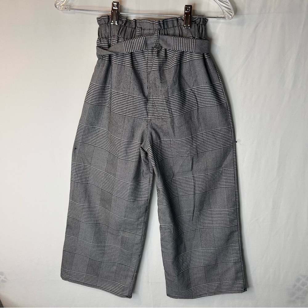 Art Class Kids Girl’s Gray Plaid Pants Elastic Waistband Size 6/6X S